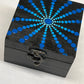 Blue on Black Mandala on 5x5 Wood Box