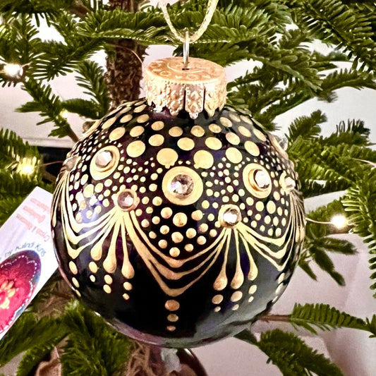 Black Lives Matter Tribute Ornament 2022 with Champagne Swarovski Crystals - kalindipaints
