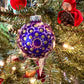 Glass Purple and Gold Dots Ornament