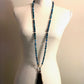 108 Bead Mala with Blue Apatite & 24k Gold Electroplated Hematite