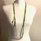 108 Bead Mala with Blue Agate, Lava & 24k Gold Electroplated Hematite & Lava Rock