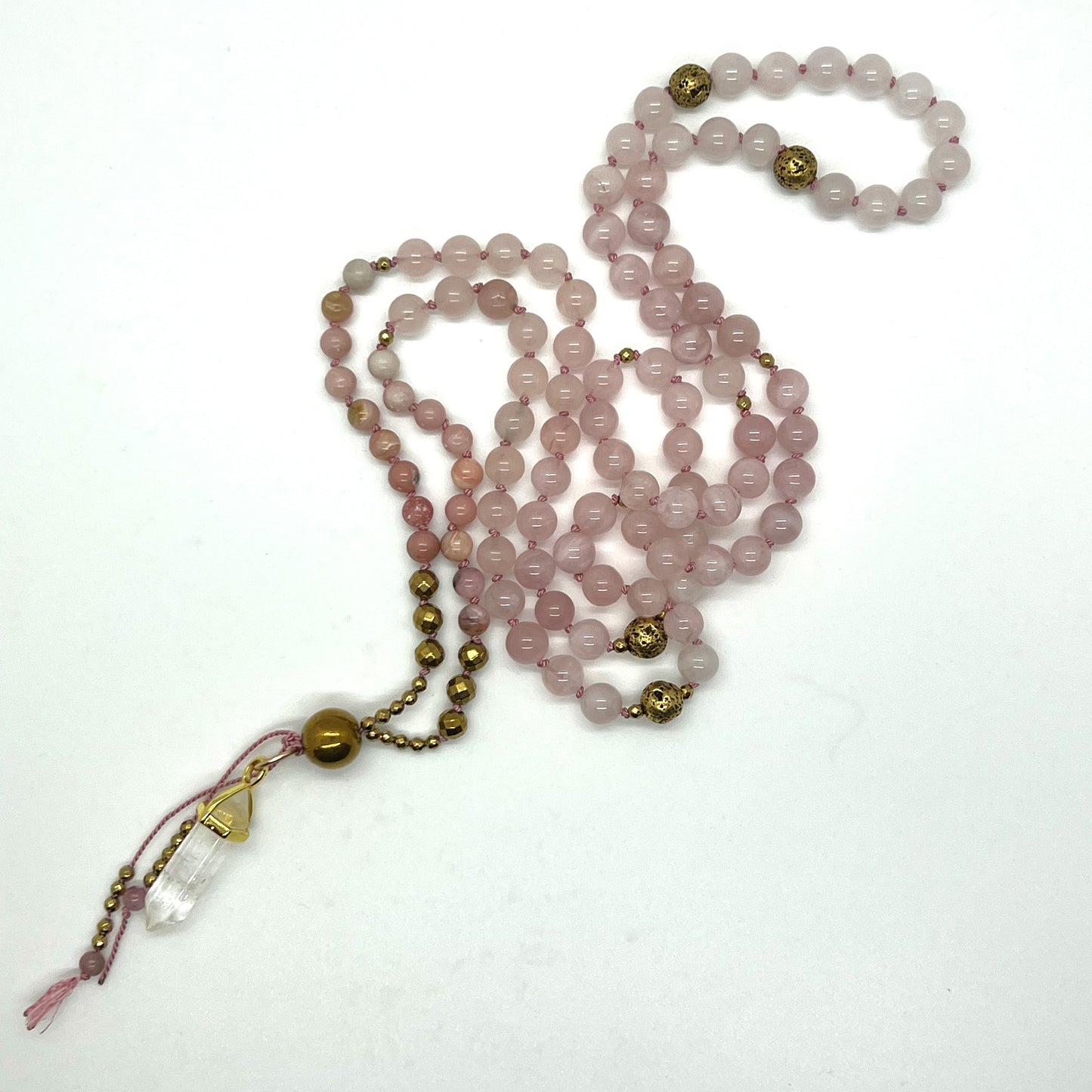 Mala Necklace Rose Quartz - kalindipaints