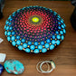 Blue Rainbow Mandala Pebble