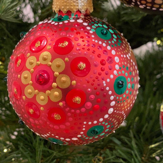 Kalindi Kunis Red Flower clear Ornament by Holiday Ornaments