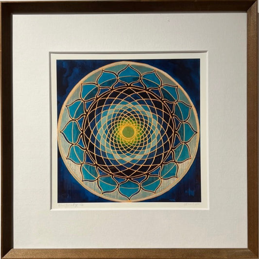 Framed Print - Blue Green Eye Mandala - kalindipaints