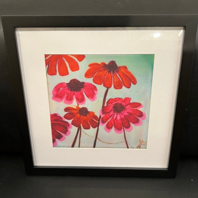 Cone Flowers Framed Print - kalindipaints