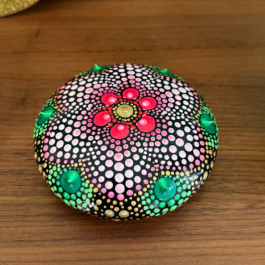 Pink Mandala Flower Pebble Sm - kalindipaints