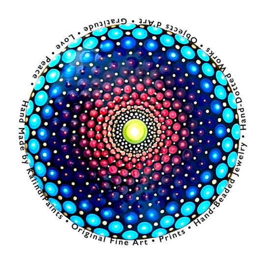 Blue Rainbow Mandala Sticker 3" - kalindipaints